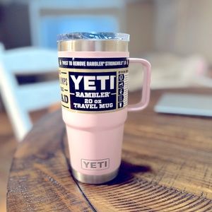 YETI RAMBLER 20oz TRAVEL MUG in Ice Pink (Discontinued)